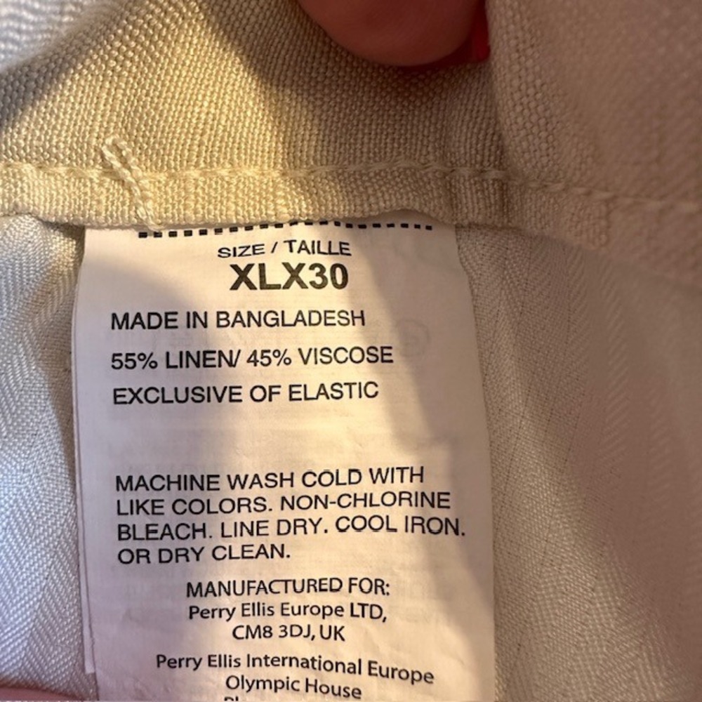 NWT Cubavera Linen Blend Men's Regular Fit Drawstring Pants XL 30" Inseam - Picture 8 of 9